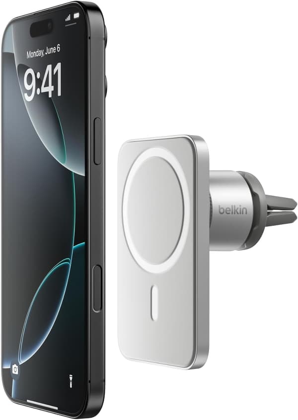 Biloplader Qi2 15W | magnetisk | MagSafe-kompatibel | grå | til iPhone 12-16