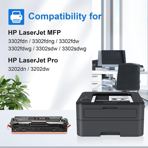 Lasertoner sort 219A | W2190A | kompatibel | 1300 sider