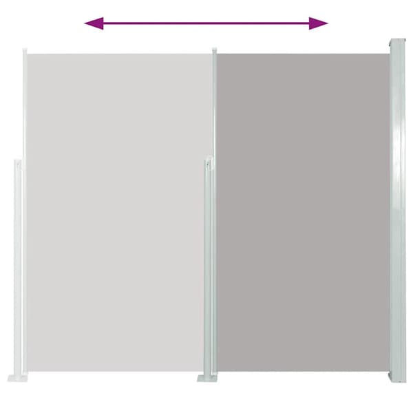 Vindafskærmning terrasse | Grå | 100x500 cm | UV-resistent polyester