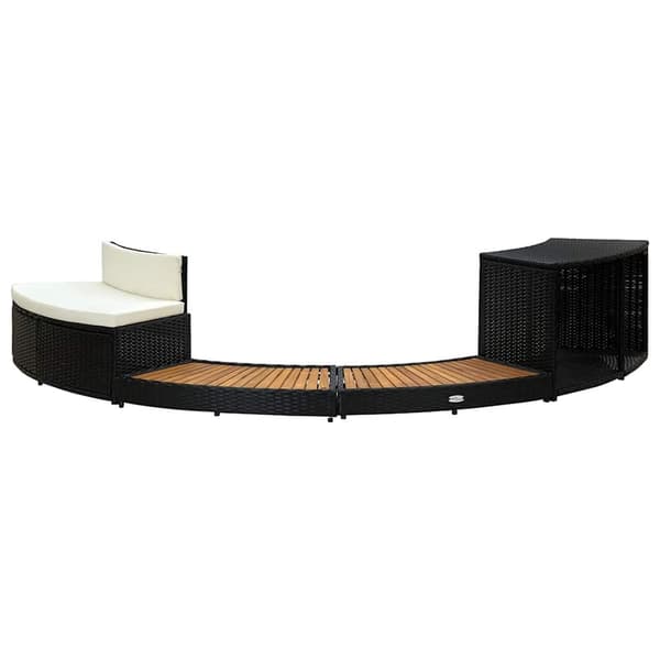 Jacuzzi-omkransning polyrattan | sort | akacietræ | spa-tilbehør