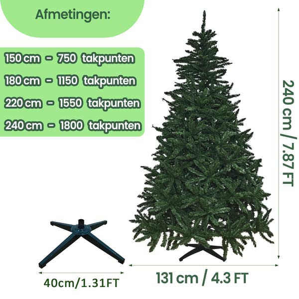 Julgran 240 cm | grön | konstmaterial | pop-up