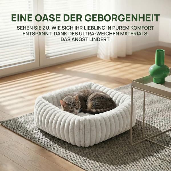 Hundbädd vit | rektangulär | 92x69x20 cm | skumfyllning | stor