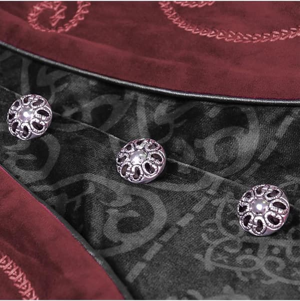 Viktoriansk långrock röd 3XL | steampunk | broderad | herr