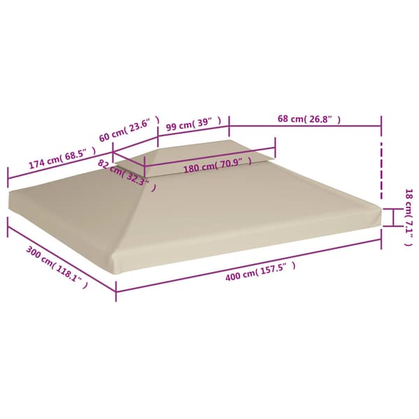 Hagetag til solbeskyttelse | 3x4 m | Beige | Robust PVC-belægning