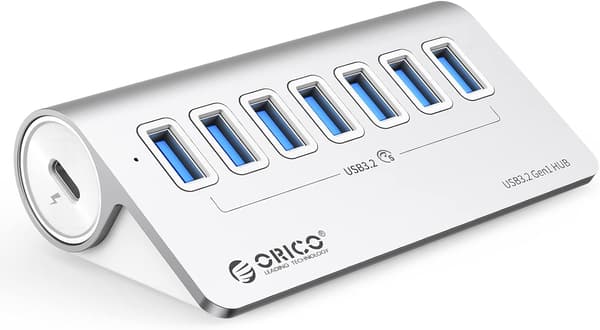 Skrivebordsadapter 4-vejs | USB-A USB-C | aluminium | 10 Gbps | 0,5m kabel