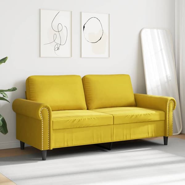 2-sitssoffa gul | 140 cm | sammet | vardagsrum