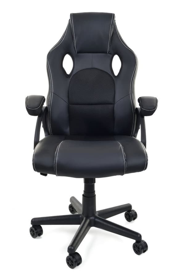 Spilstol gaming | Ergonomisk | Sort | Økolæder | Lændestøtte