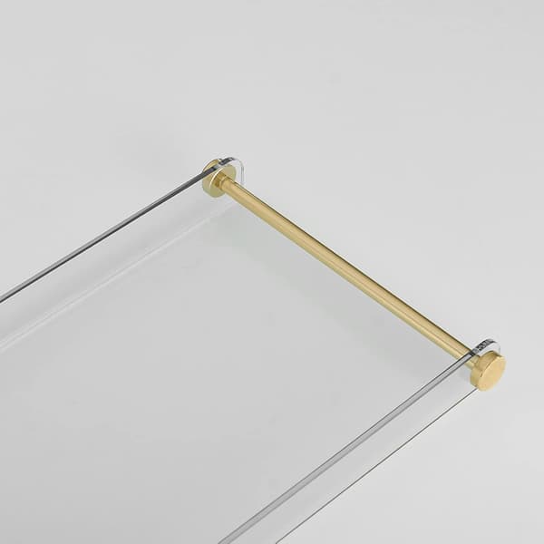 Badekarshylde transparent 80 cm | akrylmateriale | gulddetaljer