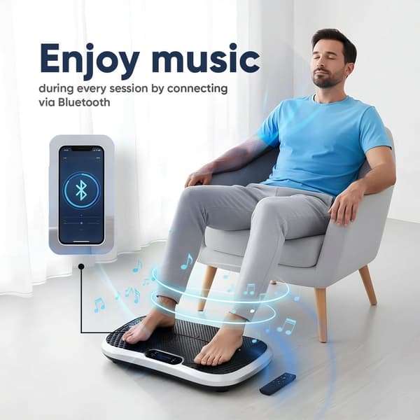 Vibrationsplade sort | 99 hastigheder | 5 programmer | Bluetooth | 5 modstandsbånd
