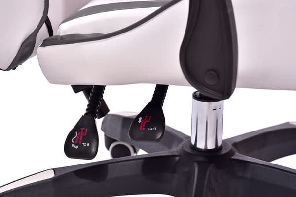 Kontorstol ergonomisk | hvid-grå-lime | ECO-læder | gaming