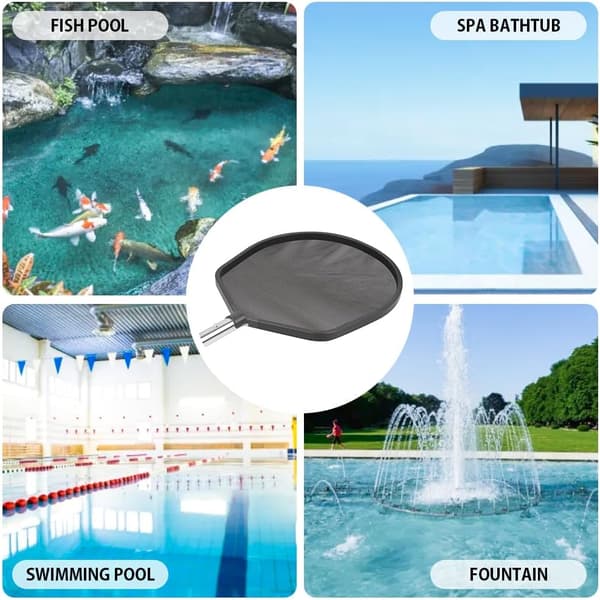 Poolskimmernet finmasket | teleskopisk | til pool og havedam | sort