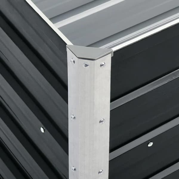 Højbed antracit 240x40x77 cm | galvaniseret stål | rektangulær