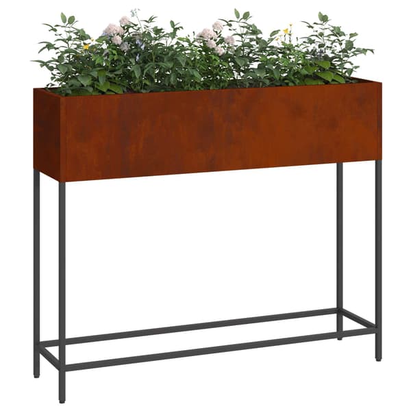 Odlingslåda cortenstål | rostig | 100x26x82 cm | rektangulär