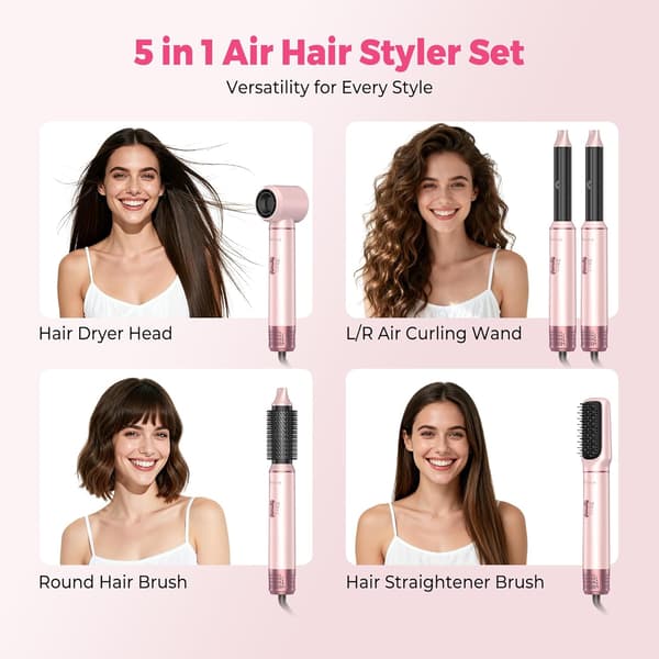 Hårbørste Pro rosa | rund model til volumen og styling