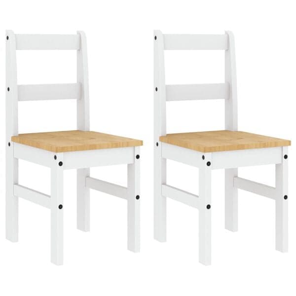 Matstolar 2 st Panama | 40x46x90 cm | Furuträ | Vit