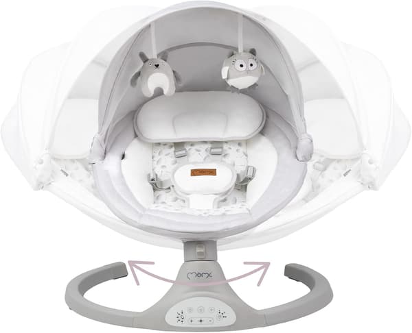 Elektrisk babysitter grå | hopfällbar | Bluetooth | 9 kg kapacitet
