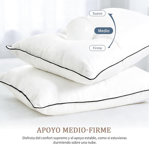Sovkudde 3-kammare | 50x75 cm | 2-pack | vitt gåsdun | ekologisk bomull | medium fasthet