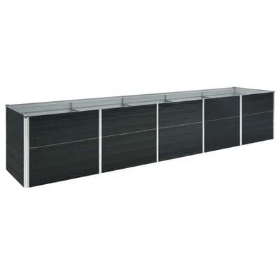 Planteringslåda galvaniserat stål | 400x80x45 cm | antracit | rektangulär
