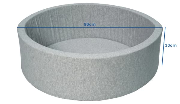Barnbollhav grått | 150 bollar | Rundt | 90x30 cm