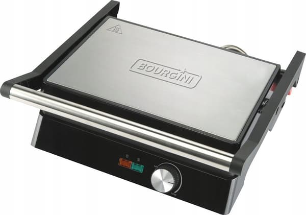 Kontaktgrill 1500W | rustfrit stål | sølv/grå | non-stick | flydende låg