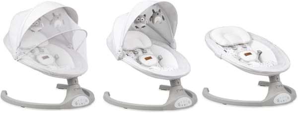 Elektrisk babysitter grå | hopfällbar | Bluetooth | 9 kg kapacitet