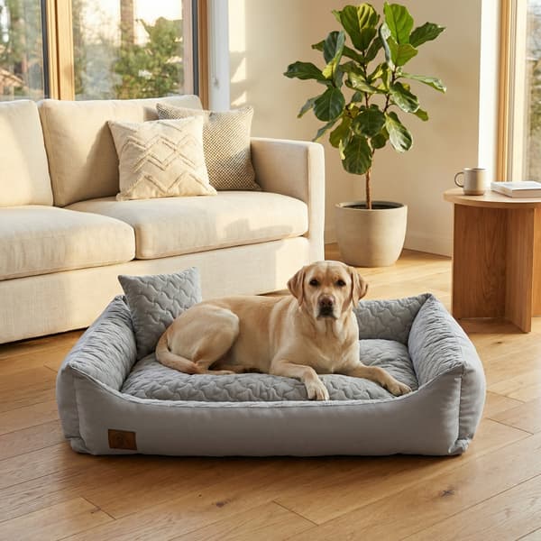 Sovplats hund 120x90 cm | grå | tvättbart material | polyuretan