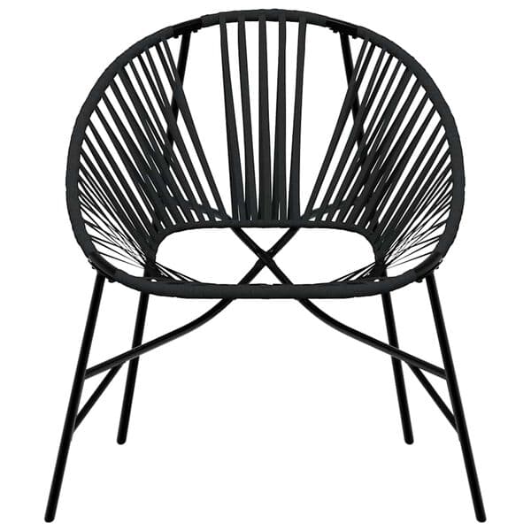 Stabelstol polyrattan sort | havemøbel | pulverlakeret stel
