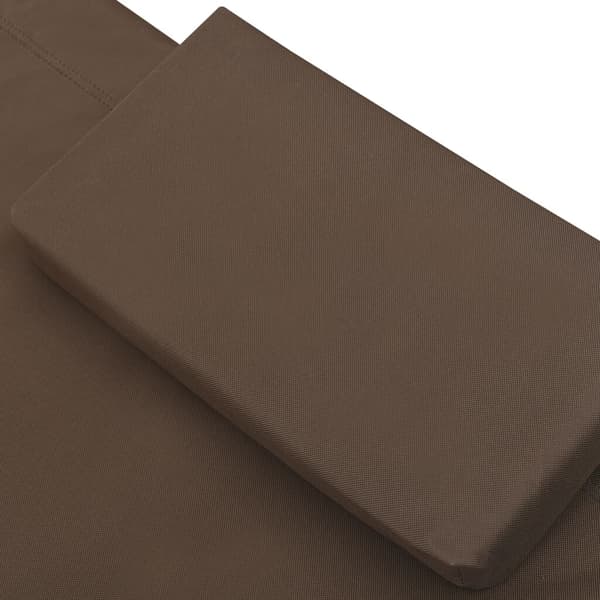 Solsäng dubbel brun | sufflett | 2 dynor | stålram | polyester