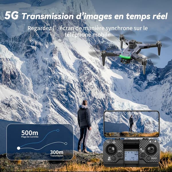 Kameradrone 4K | GPS | Wi-Fi-forbindelse | Lithium-ion batteri