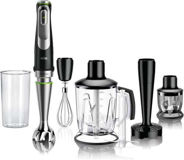 Stavblender 6-i-1 | 1200W | sort rustfrit stål | med tilbehør