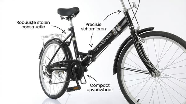 Pendlercykel sort 24-tommer | Foldebar | Single Speed