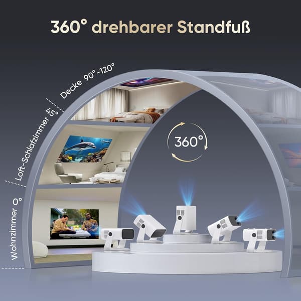 Projektor Full HD | sort | 200 tommer | Android 11 | WiFi 6