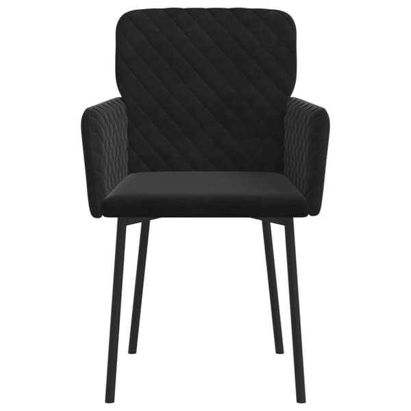 Stolset 2 st sammet svart | matrumsstolar | metallunderrede