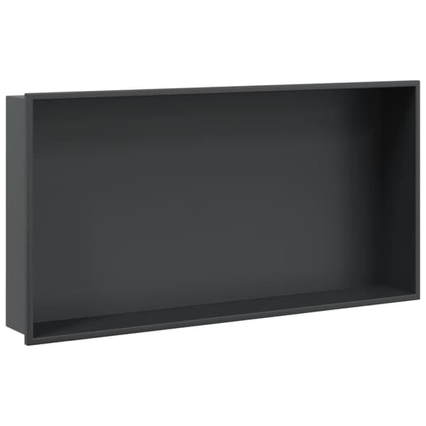 Brusehylde 62x32x9 cm | rustfrit stål | mat sort | badeværelsesopbevaring