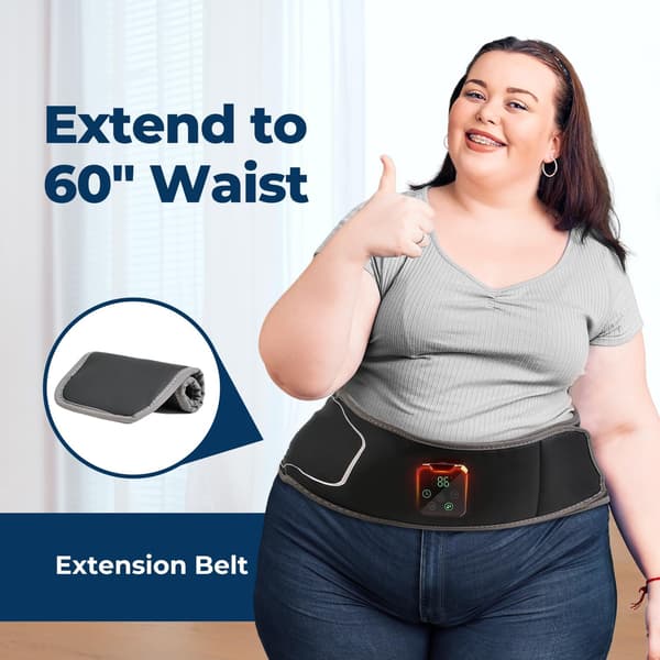 Rygbind opvarmet | 3D-luftpudemassage | vibrationsfunktion | 152 cm | 4 varmeniveauer