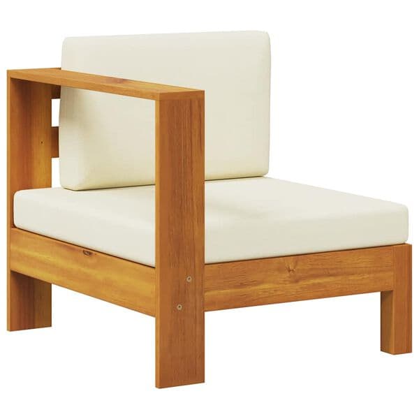 Träsoffa 1-sits | krämvit | akaciaträ | modulsektion
