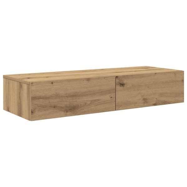 Väggförvaring för sovrum | 100x36x19 cm | Rustik ek | Konstruerat trä