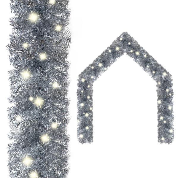 Väggdekoration jul 10 m silver | LED-slinga