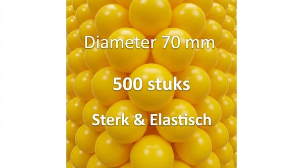 Plastikbolde gule | 500 pak | 70 mm diameter | kvalitetsmateriale