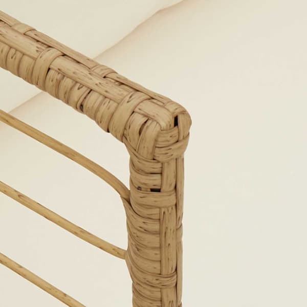 Udestol natur | polyrattan | med siddehynde