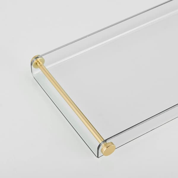 Badekarshylde transparent 80 cm | akrylmateriale | gulddetaljer