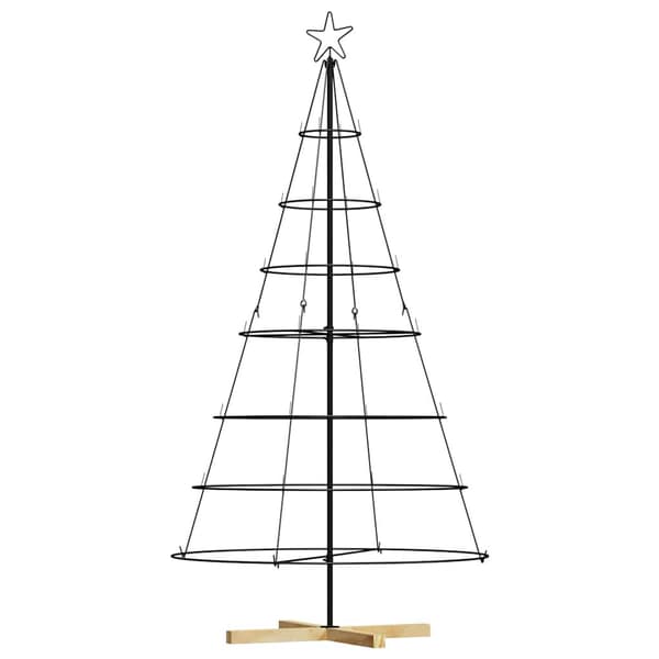 Keglegran sort 180 cm | stål | julepynt | gulvmodel