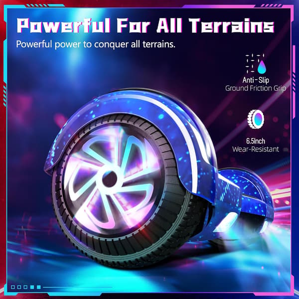 Hoverboard 6.5" | Bluetooth | LED-lys | Starry Night Blue | Oplyste motorer