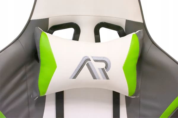 Kontorstol ergonomisk | hvid-grå-lime | ECO-læder | gaming