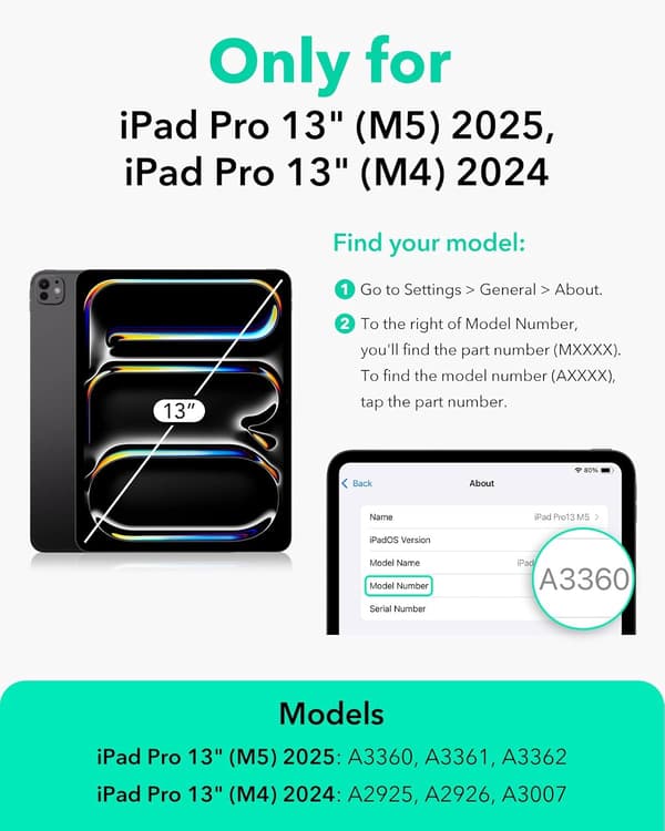 Tablettaske magnetisk | Hvid | iPad Pro 13 (2024) | Tri-Fold