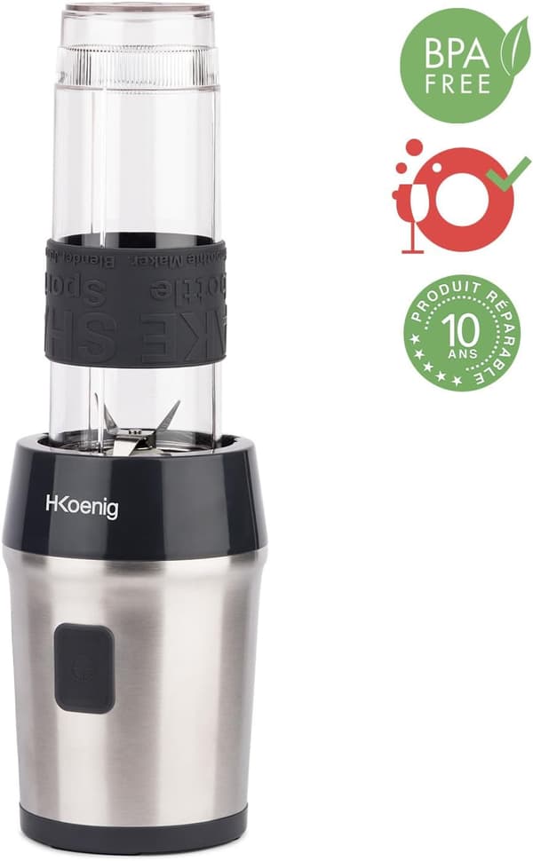 Miniblender rustfrit stål | 570ml | 300W | 2 flasker