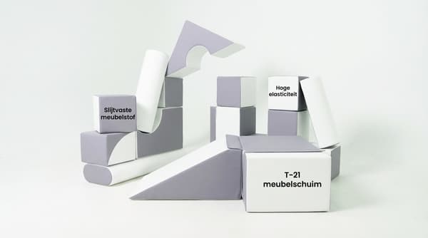 Barnleksaker mjuka klossar | 11 delar | Vit och grå | Skummaterial