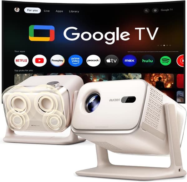 Smart projektor 4K-understøttelse | Google TV | 500 ANSI Lumen | 20W Dolby Audio