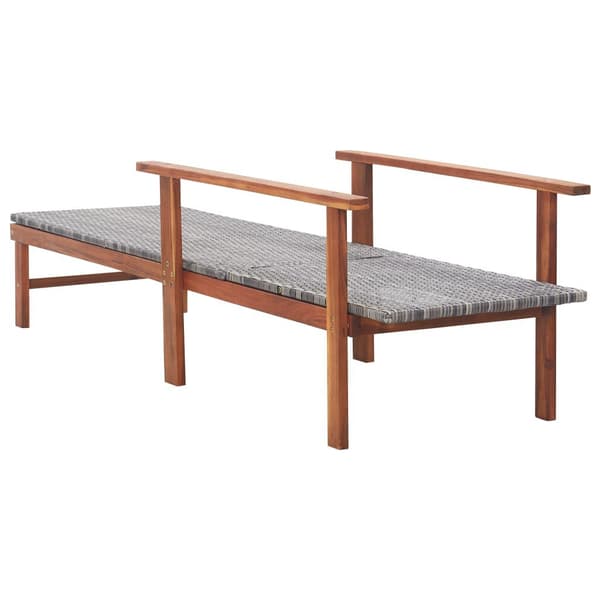 Solstol polyrattan grå | akacietræ | havemøbel