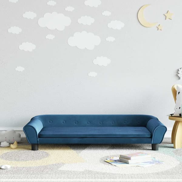 Barnsoffa 100x50x26 cm | blå | sammet | 1-sits